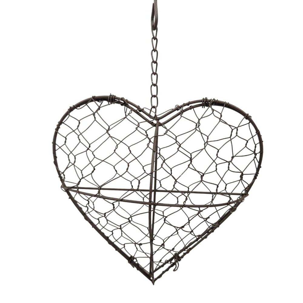 Heart Shaped Metal Wire Hanging Frame Succulent Wreath Planter Decor - Picture 7 of 11